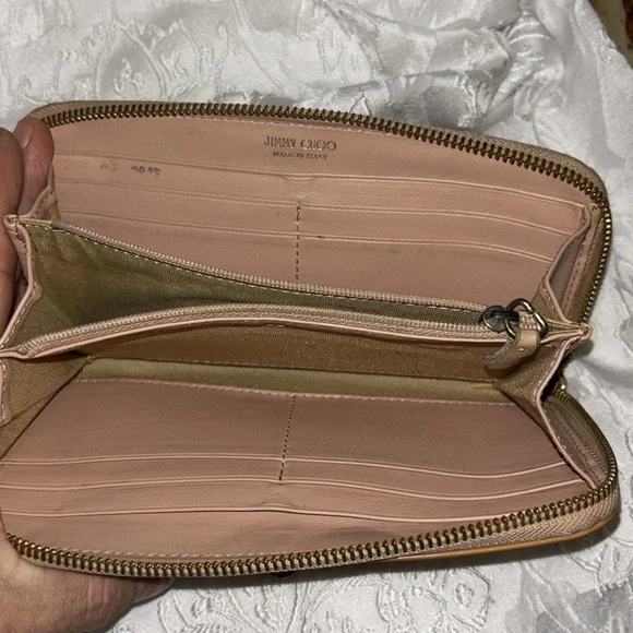 Jimmy Choo Star Studded Patent Leather Zip Wallet caramel/cognac - Picture 8 of 14